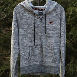 PINK Victorias Secret Zip-Front Sweatshirt Hoodie with Dog